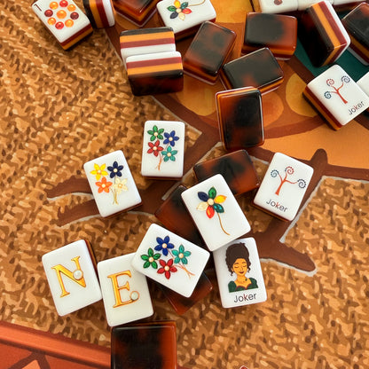 Amber Jade American Mahjong Tiles Tortoise Shell - 160 American Mahjong Tiles
