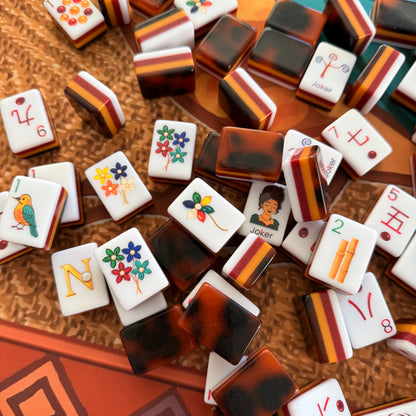 Amber Jade American Mahjong Tiles Tortoise Shell - 160 American Mahjong Tiles