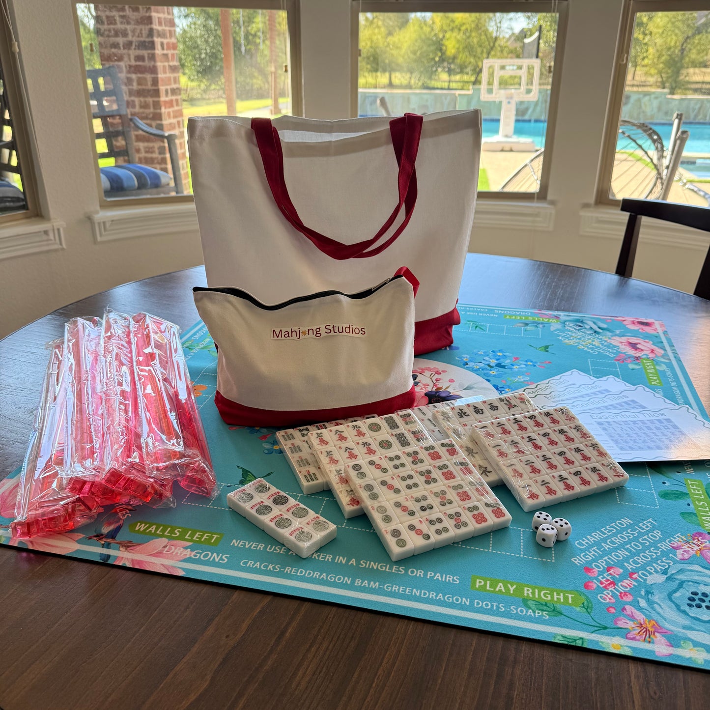 All In One - Mahjong Tile Set + Bag - American Mahjong Set 152 Tiles