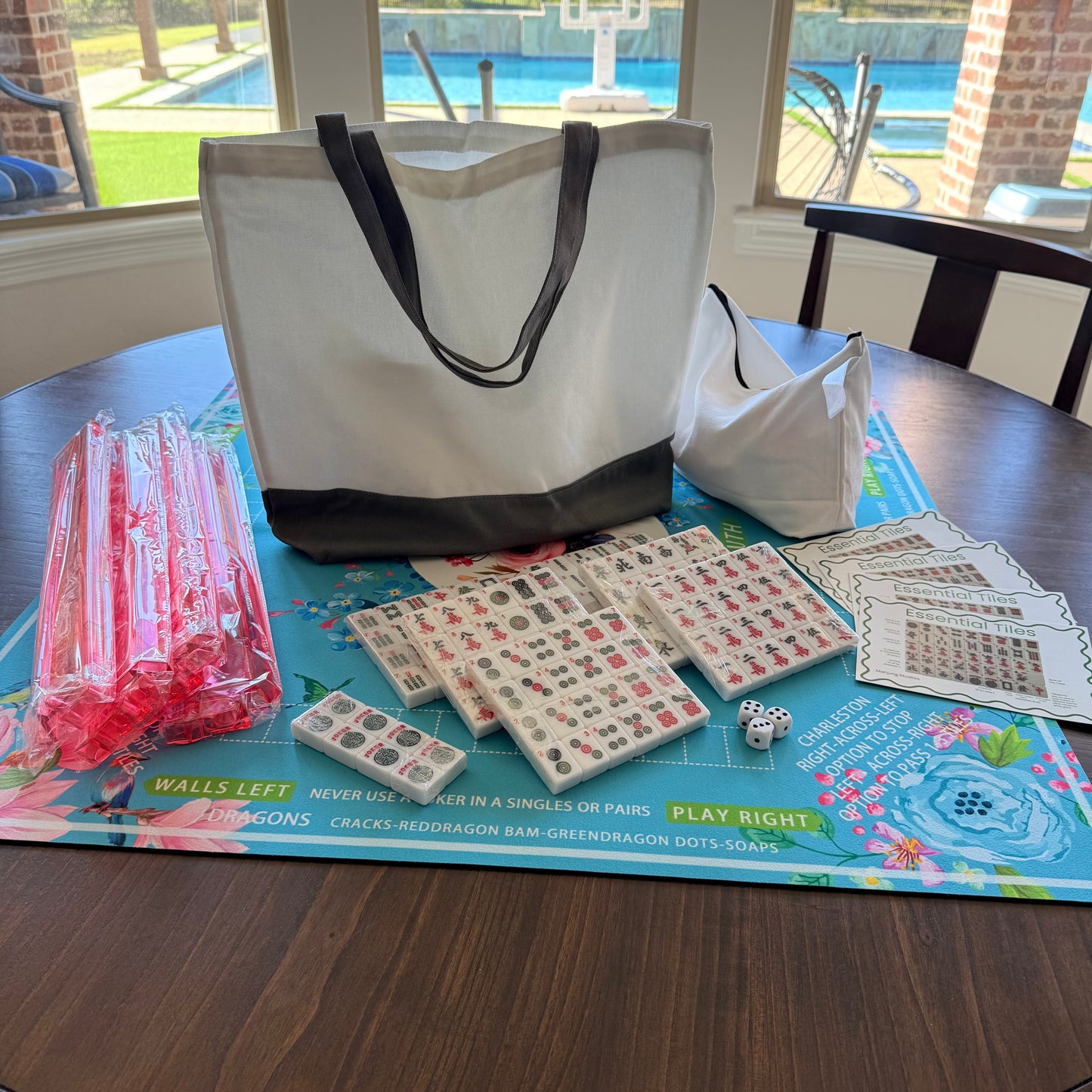 All In One - Mahjong Tile Set + Bag - American Mahjong Set 152 Tiles