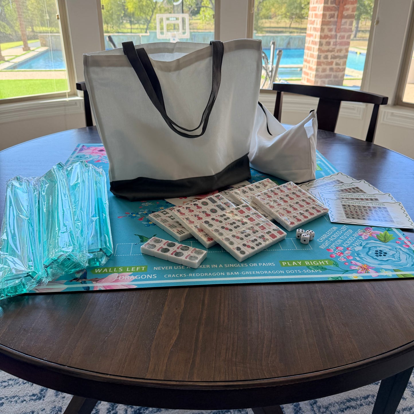 All In One - Mahjong Tile Set + Bag - American Mahjong Set 152 Tiles