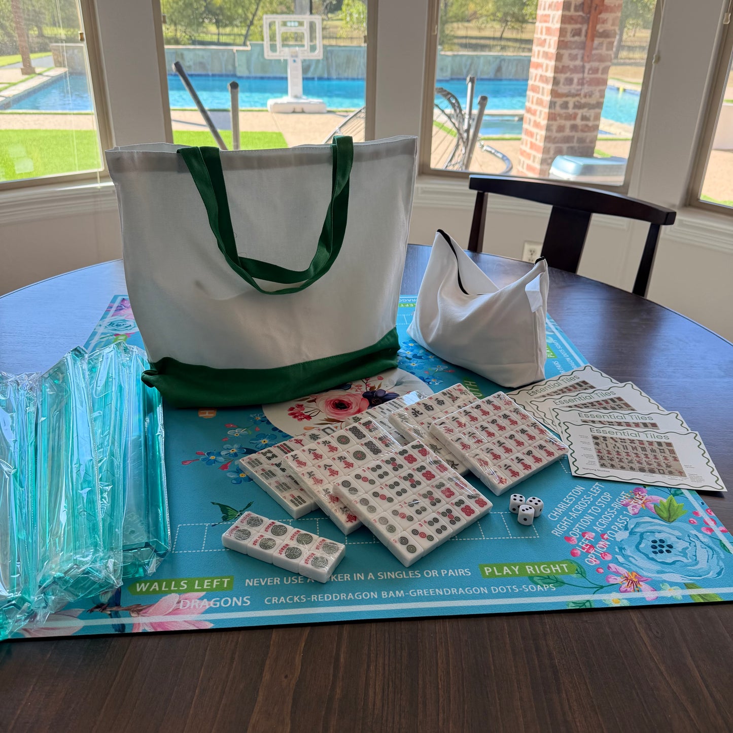 All In One - Mahjong Tile Set + Bag - American Mahjong Set 152 Tiles