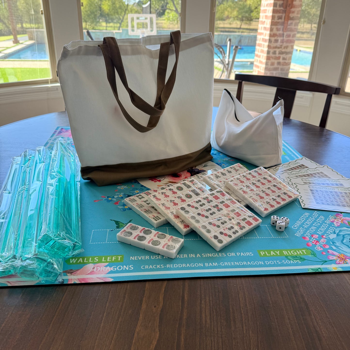 All In One - Mahjong Tile Set + Bag - American Mahjong Set 152 Tiles