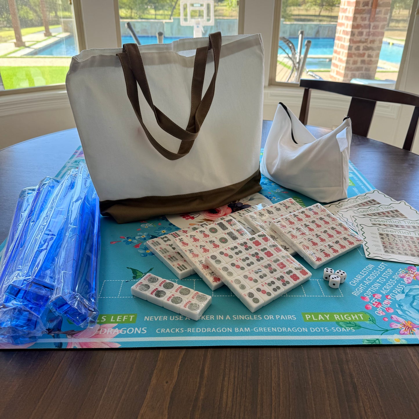 All In One - Mahjong Tile Set + Bag - American Mahjong Set 152 Tiles