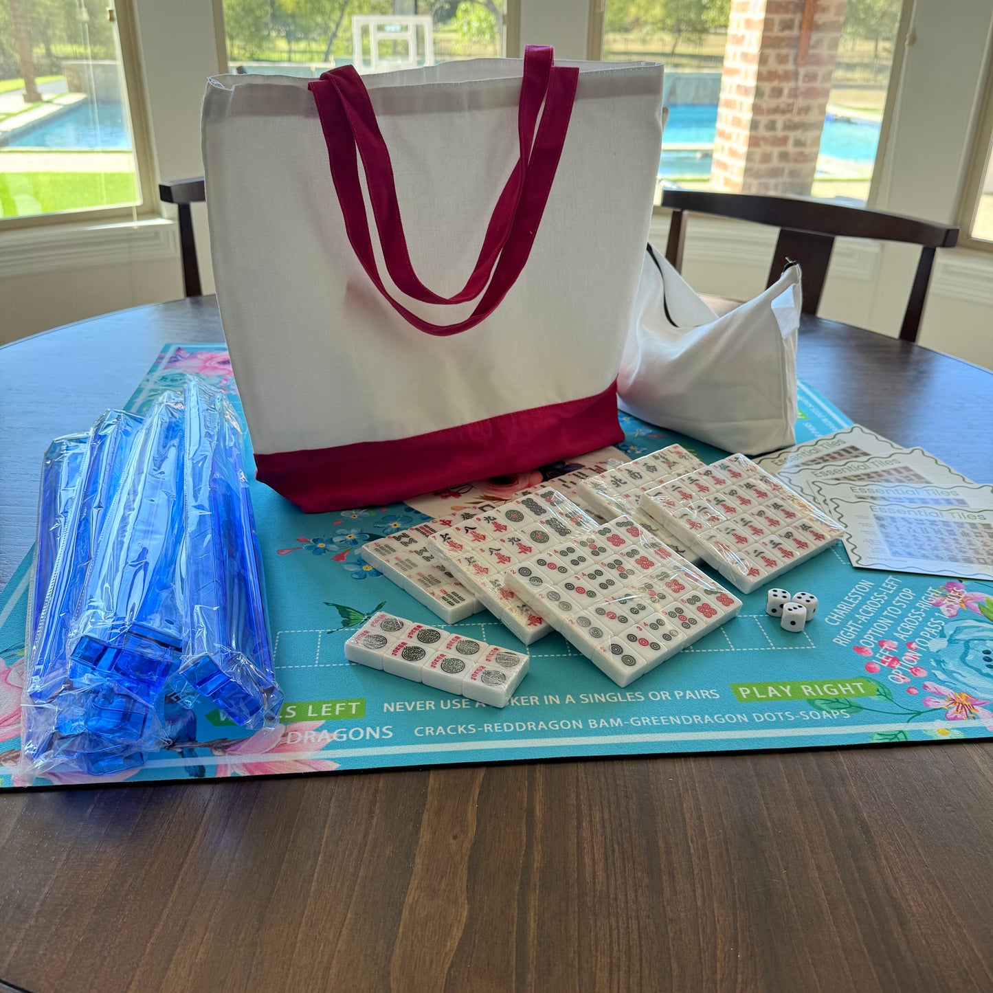 All In One - Mahjong Tile Set + Bag - American Mahjong Set 152 Tiles