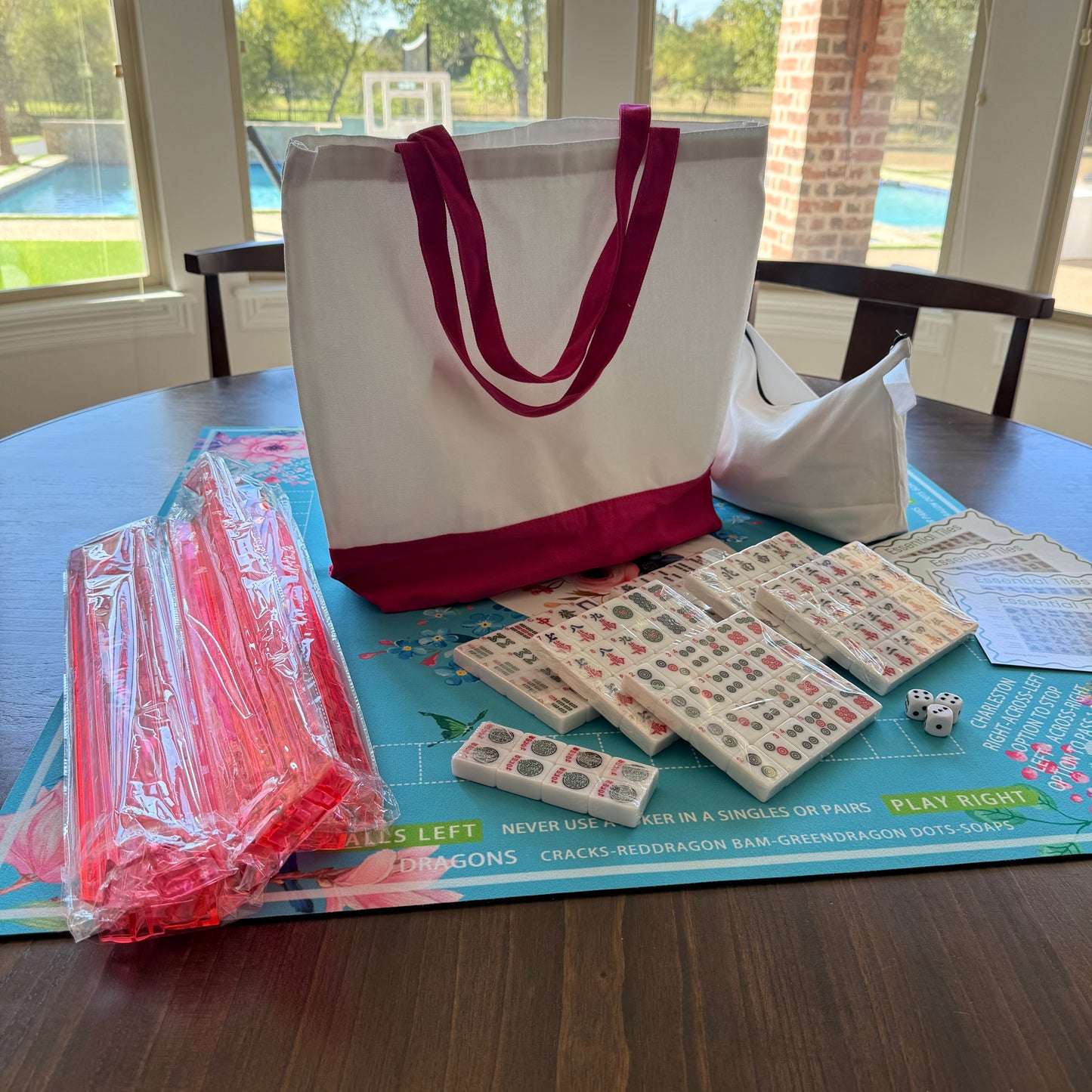 All In One - Mahjong Tile Set + Bag - American Mahjong Set 152 Tiles