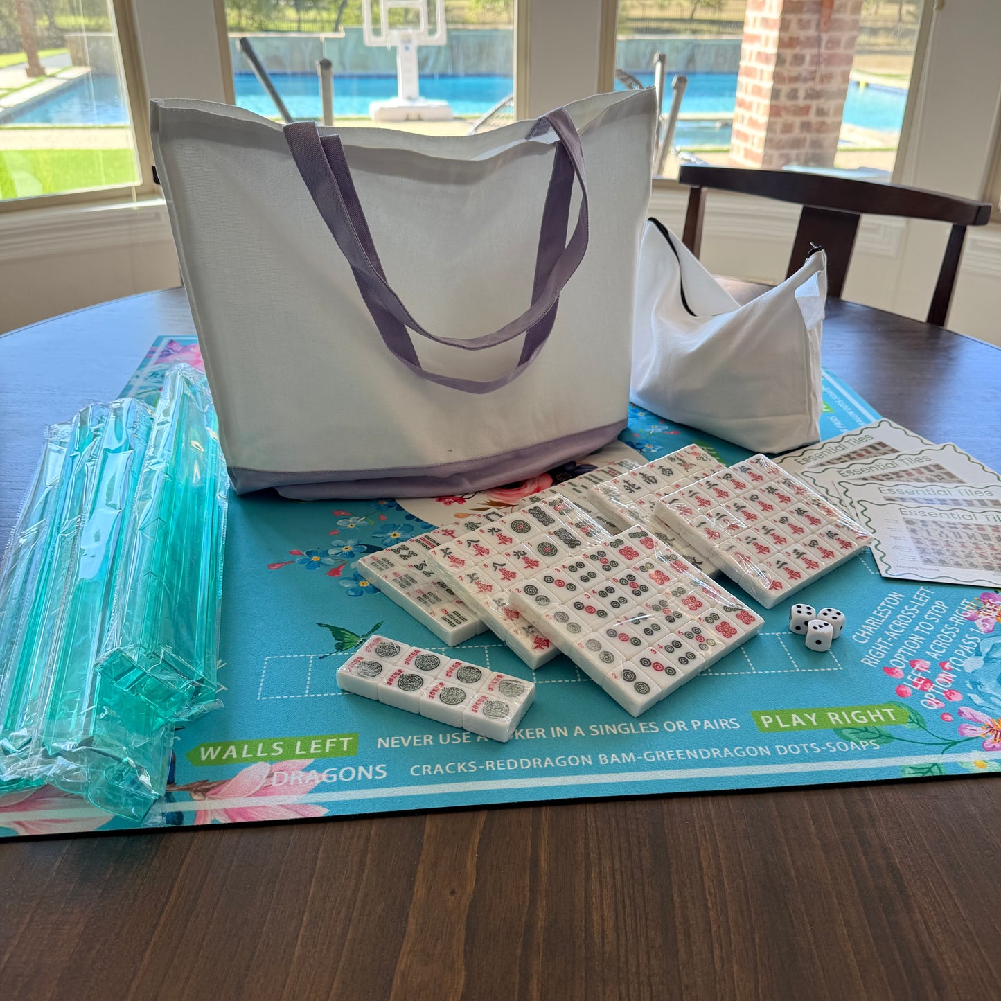 All In One - Mahjong Tile Set + Bag - American Mahjong Set 152 Tiles