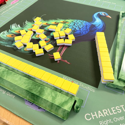 Jade Peacock Mahjong Mat - ships rolled