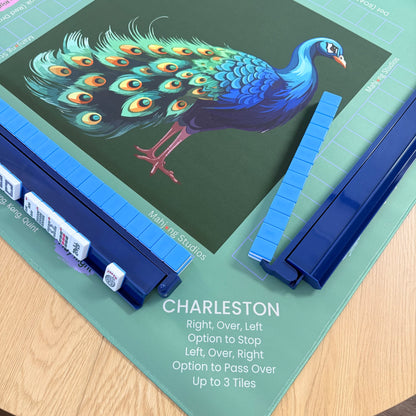Jade Peacock Mahjong Mat - ships rolled