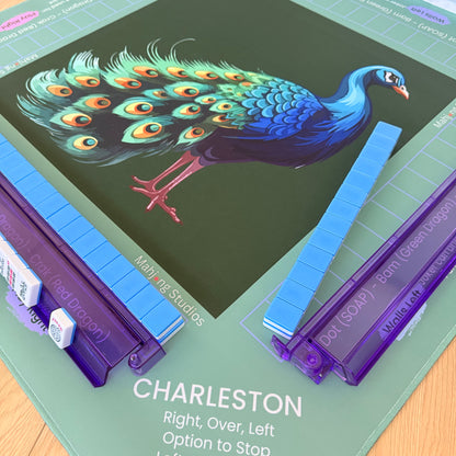 Jade Peacock Mahjong Mat - ships rolled