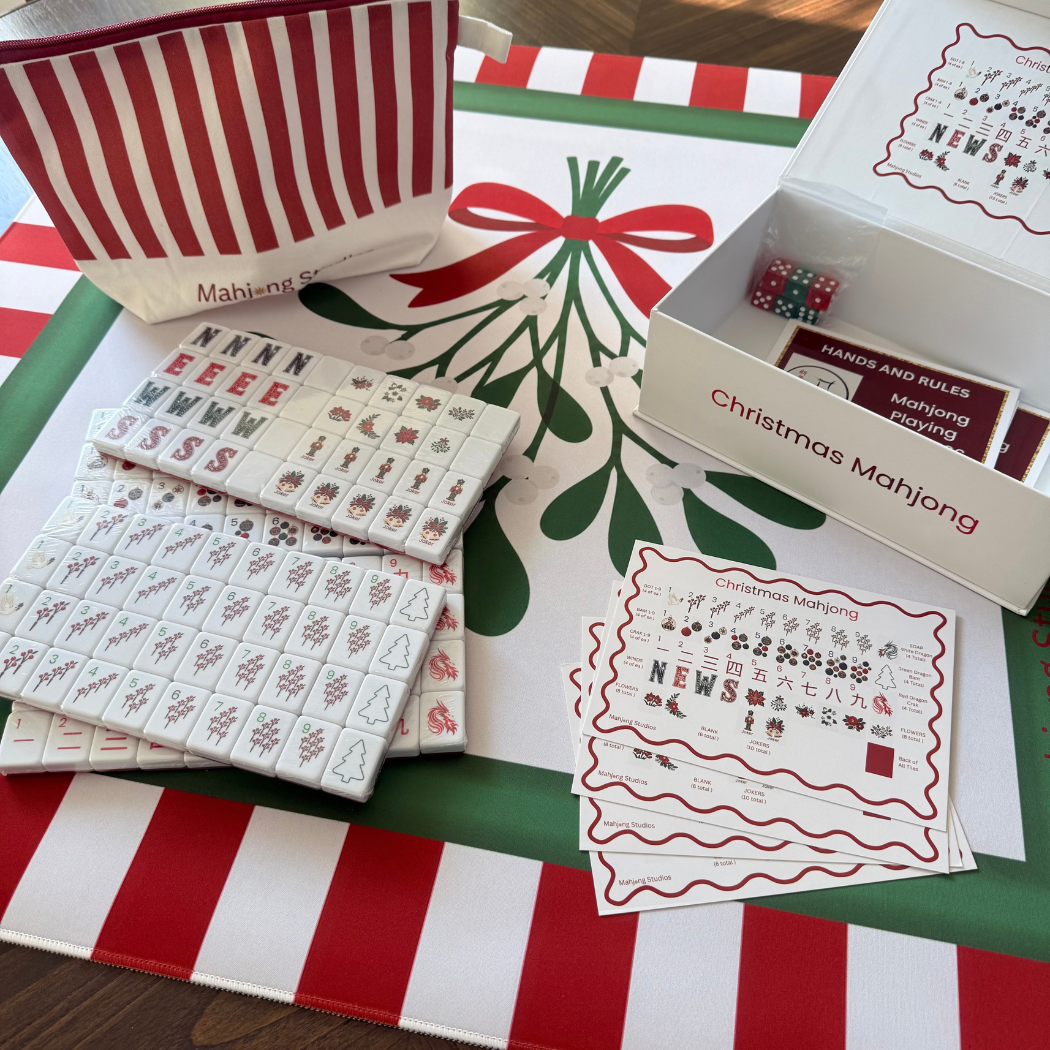 Christmas Kiss holiday American Mahjong tile set by Mahjong Studios – 160 tiles
