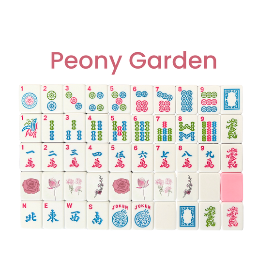 Mahjong Studios – Peony Garden American Mahjong Tile Set (160 Tiles) - PREORDER