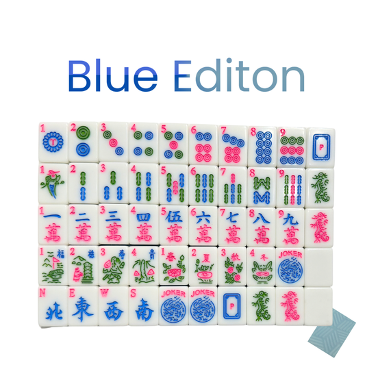 Mahjong Tiles - Blue Editon – American Mahjong Tile Set (166 Tiles) 2-Color Blue