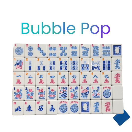 Mahjong Tiles - Bubble Pop – American Mahjong Tile Set (166 Tiles) 2-Color Blue