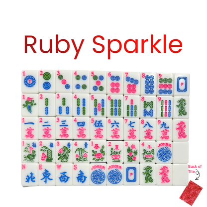 Ruby Sparkle  - Mahjong Tiles – American Mahjong Tile Set (166 Tiles) Ruby Red Sparkle