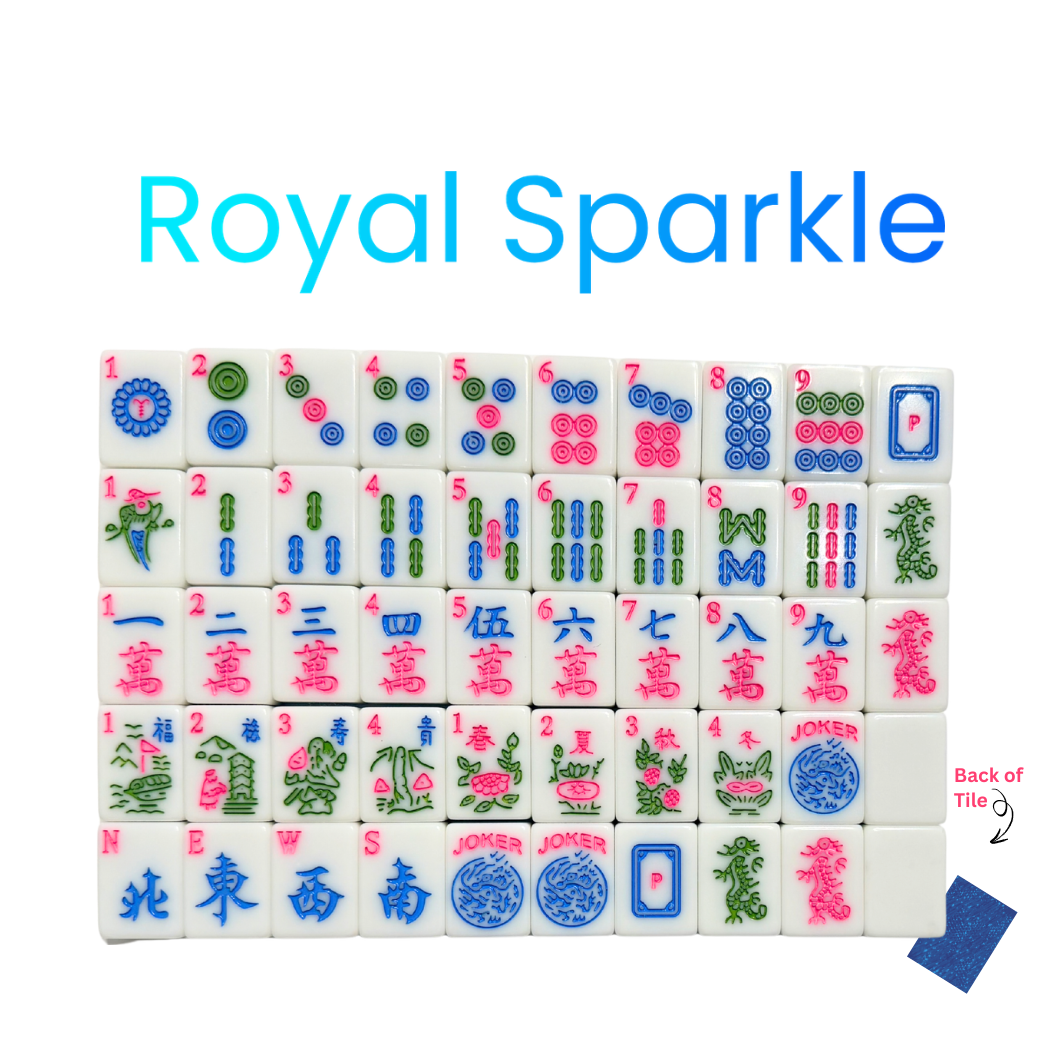 Royal Sparkle - Mahjong Tiles – American Mahjong Tile Set (166 Tiles) Royal Blue Sparkle