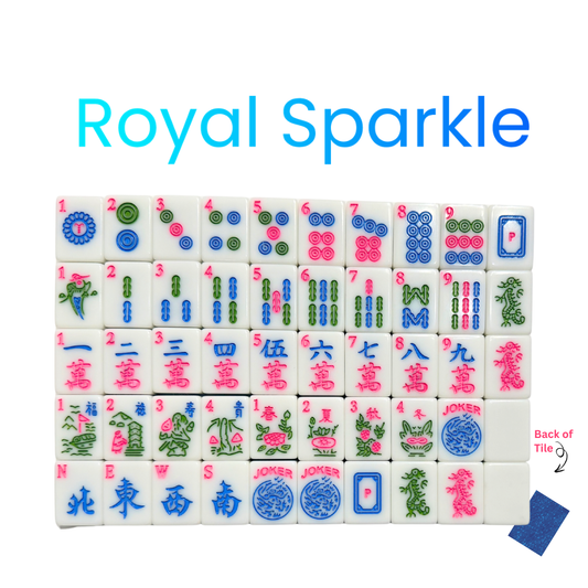 Royal Sparkle - Mahjong Tiles – American Mahjong Tile Set (166 Tiles) Royal Blue Sparkle