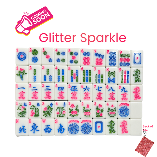Glitter Sparkle - Mahjong Tiles – American Mahjong Tile Set (166 Tiles) Pink