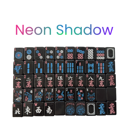 Black Mahjong Tiles - Neon Shadow – American Mahjong Tile Set (166 Tiles) PREORDER