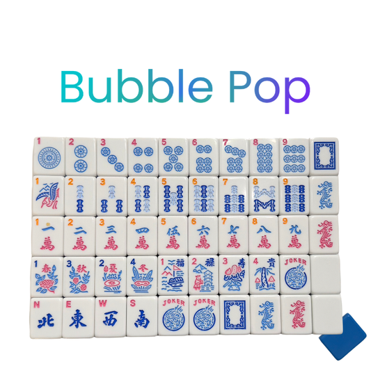 Mahjong Tiles - Bubble Pop – American Mahjong Tile Set (166 Tiles) 2-Color Blue PREORDER