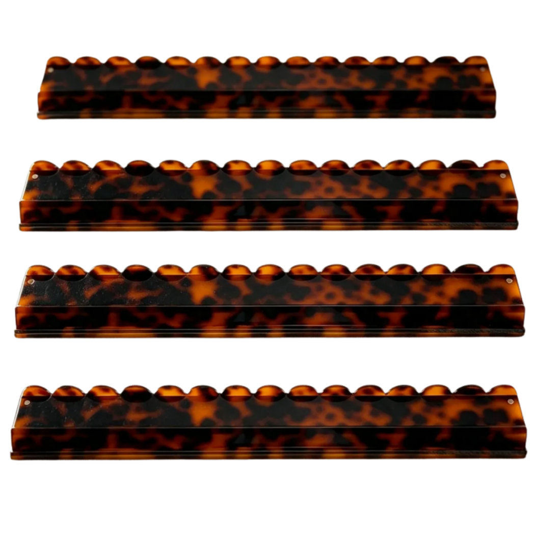 20" Luxury Handmade Tortoise Shell Acrylic Mahjong Racks and Pushers