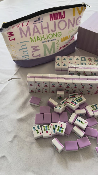Mahjong Studios – American Mahjong Tile Set Yellow Lilac Ocean Blue