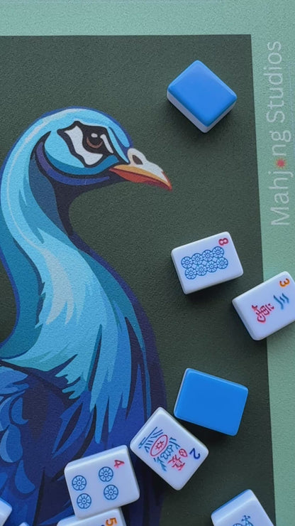 Jade Peacock Mahjong Mat - ships rolled