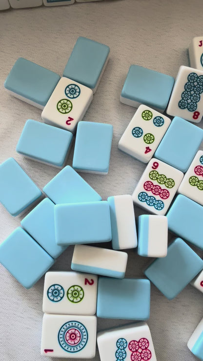 Mahjong Studios – American Mahjong Tile Set Yellow Lilac Ocean Blue