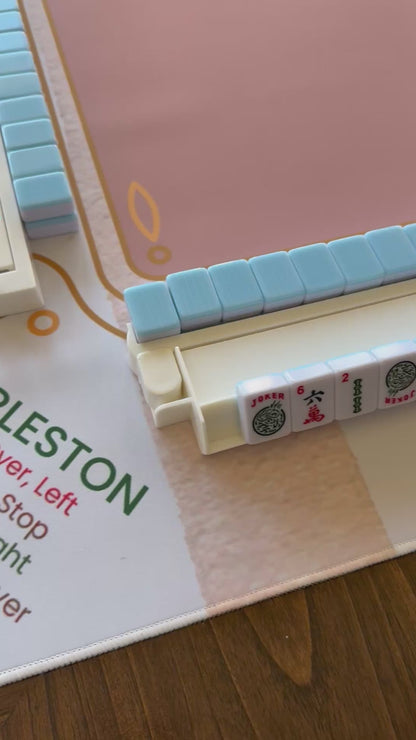 White Mahjong Rack and Pusher Set Ivory