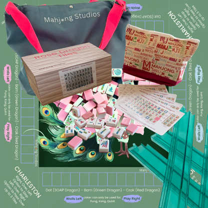 Mahjong Studios – Rose Dragon American Mahjong Tile Set (166 Tiles)